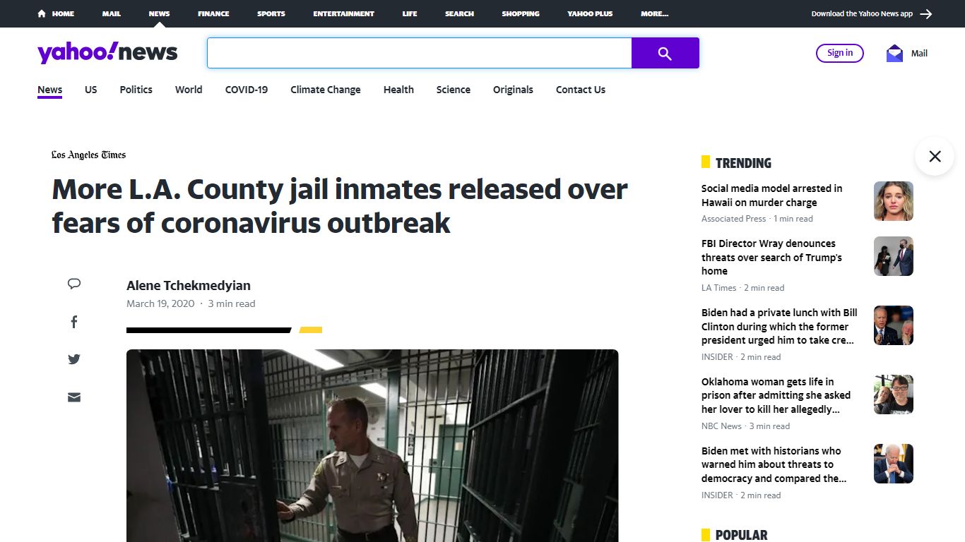 More L.A. County jail inmates released over fears of ...